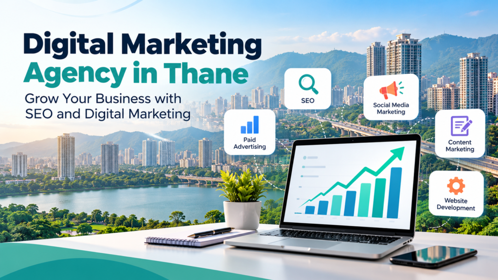 Digital marketing agency in Thane offering SEO, social media marketing, paid advertising, and website development services
